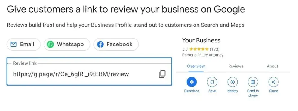 how to get google review link